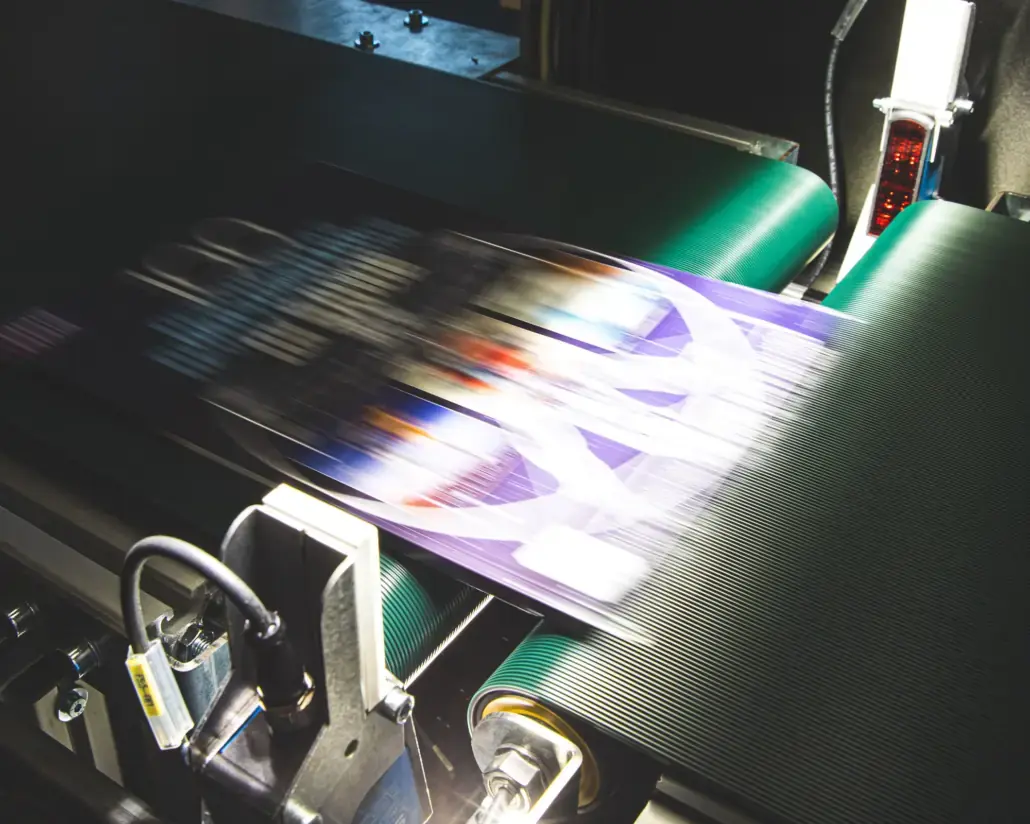 Magazines passing under the HS image recognition camera